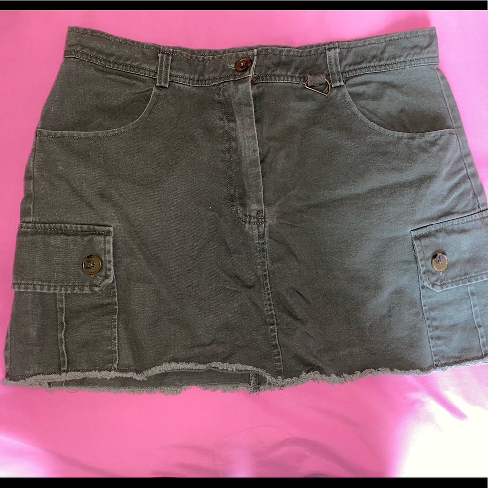 Army green skirt